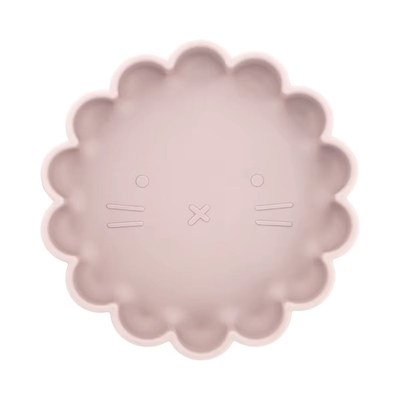 Hot Sale BPA Free Children'S Tableware Oval Lace Cute Food Plates Waterproof Bowl Plates Solid Color Spoon Fork Set Baby Stuff