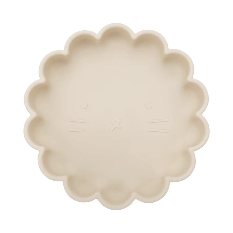 Hot Sale BPA Free Children'S Tableware Oval Lace Cute Food Plates Waterproof Bowl Plates Solid Color Spoon Fork Set Baby Stuff